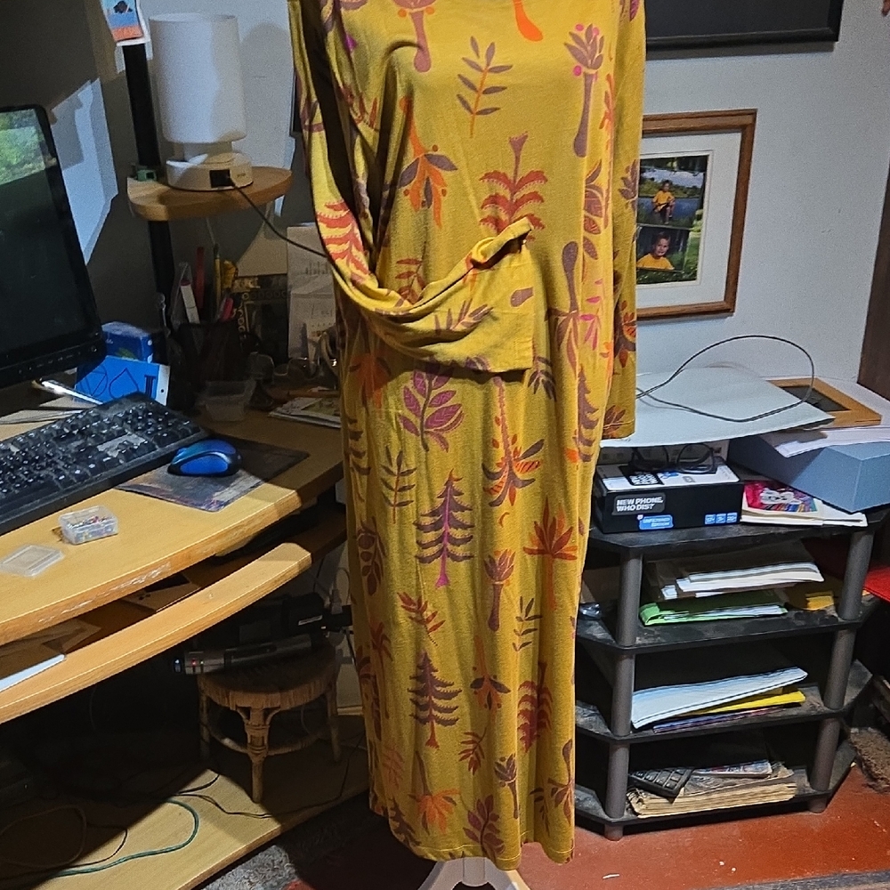 Gudrun Sjöden Mustard Floral-Print Midi Dress
